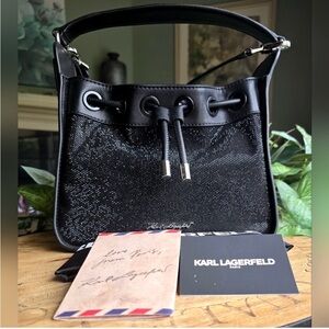Karl Lagerfeld NWT Paris Sables Crossbody Bucket Bag